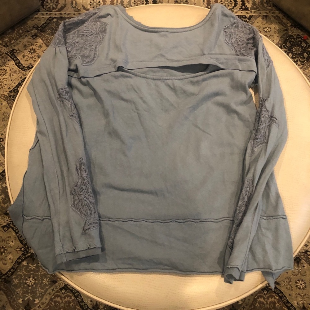 Free People Women’s Blue Lace cut out top M